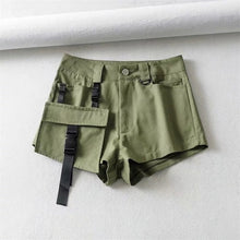 Load image into Gallery viewer, Women Casual Cargo Shorts With Buckle And Utility Pockets detail
