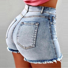 Load image into Gallery viewer, Shorts Women Jean Denim Short Straight Women High Waist Tassel Summer Shorts Femme Push Up Skinny Slim Denim Short