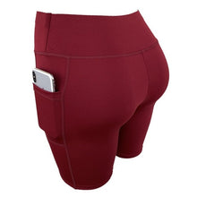 Load image into Gallery viewer, Solid High Waist Running Shorts Women Fitness Clothes Pocket Sweat Shorts Female Biker Short Sport Femme 2020