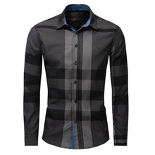 Load image into Gallery viewer, Shirt Business casual autumn long sleeve men shirts high quality 100% cotton plaid shirt men