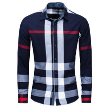 Load image into Gallery viewer, Shirt Business casual autumn long sleeve men shirts high quality 100% cotton plaid shirt men