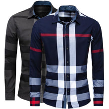 Load image into Gallery viewer, Shirt Business casual autumn long sleeve men shirts high quality 100% cotton plaid shirt men