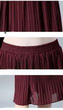 Load image into Gallery viewer, Women Chiffon Skirt Summer Thin Solid Pleated Midi Faldas Vintage Women Midi Skirt