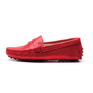 Women's genuine leather loafers shoes for Women breathable moccasins slip on driving shoe