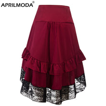 Load image into Gallery viewer, Gothic Skirt Lace Women Clothing High Low Ruffle Lolita Red Medieval Victorian Gothic Punk Skirt