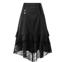 Load image into Gallery viewer, Gothic Skirt Lace Women Clothing High Low Ruffle Lolita Red Medieval Victorian Gothic Punk Skirt