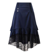 Load image into Gallery viewer, Gothic Skirt Lace Women Clothing High Low Ruffle Lolita Red Medieval Victorian Gothic Punk Skirt