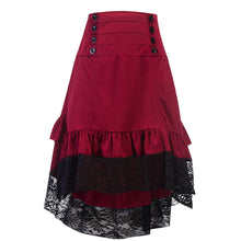 Load image into Gallery viewer, Gothic Skirt Lace Women Clothing High Low Ruffle Lolita Red Medieval Victorian Gothic Punk Skirt