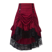 Load image into Gallery viewer, Gothic Skirt Lace Women Clothing High Low Ruffle Lolita Red Medieval Victorian Gothic Punk Skirt