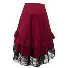 Load image into Gallery viewer, Gothic Skirt Lace Women Clothing High Low Ruffle Lolita Red Medieval Victorian Gothic Punk Skirt