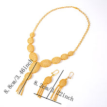 Load image into Gallery viewer, Arabic Jewelry Dubai Jewelry Set for Women Ethiopian Jewelry sets African Earrings Sets Gold Color Necklace Bridal Jewelry
