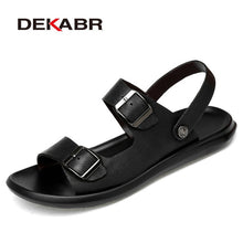 Load image into Gallery viewer, DEKABR 2020 New Arrival Fashion Summer Genuine Leather Beach Men Shoes High Quality Leather Flip-Flop Men&#39;s Sandals Size 38-45