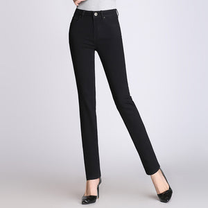 High Quality Black Women High Waist Elastic Skinny Jeans