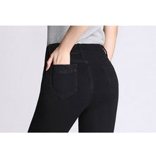 Load image into Gallery viewer, High Quality Black Women High Waist Elastic Skinny Jeans