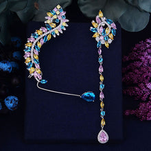 Load image into Gallery viewer, GODKI Luxury Curved Lines Full Cubic Zirconia CZ Engagement Wedding Party Nightclub Silver Statment Earring