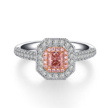 Load image into Gallery viewer, ZOCAI Brand Wedding Ring real natural GIA certificated main stone 0.36 CT FANCY PINK / SI1 18k white gold (AU750)engagement ring