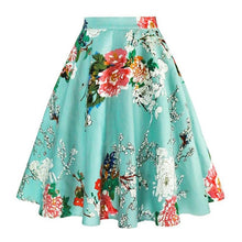 Load image into Gallery viewer, A Line Vintage Floral Skirt 50's Pin up Style Rockabilly Swing Skirts Women Retro High Waist Midi Skirt