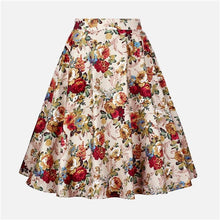Load image into Gallery viewer, A Line Vintage Floral Skirt 50's Pin up Style Rockabilly Swing Skirts Women Retro High Waist Midi Skirt