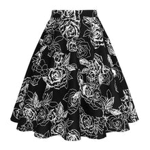 Load image into Gallery viewer, A Line Vintage Floral Skirt 50's Pin up Style Rockabilly Swing Skirts Women Retro High Waist Midi Skirt
