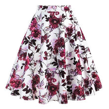 Load image into Gallery viewer, A Line Vintage Floral Skirt 50's Pin up Style Rockabilly Swing Skirts Women Retro High Waist Midi Skirt