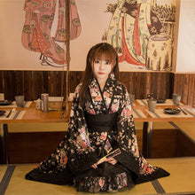 Load image into Gallery viewer, Teen Girls Japanese Lolita Costumes Kimono Dress Clothing Floral Floral National Gothic JK Suit Halloween Cosplay Woman Yukata