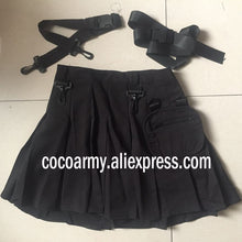 Load image into Gallery viewer, High Waist Belt Zipper Ribbon Pocket Pleated Mini Skirt Sexy