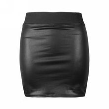 Load image into Gallery viewer, Women&#39;s Sexy Soft  Leather High Waist Slim Pencil Body con Mini Skirt