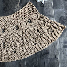 Load image into Gallery viewer, Summer Crochet Floral Handmade Hollow Out Mini Skirt Lace Swimwear