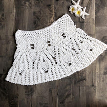 Load image into Gallery viewer, Summer Crochet Floral Handmade Hollow Out Mini Skirt Lace Swimwear