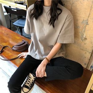 Alien Kitty 2019 New Soft Free Loose Hot Sale Solid Fresh Summer New T-shirt Women Fashion Natural Short Basic Shirt 4 Colors