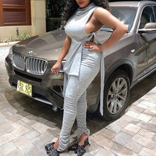 Load image into Gallery viewer, ANJAMANOR Lace Up Bodycon Bandage Sexy 2 Piece Set Women Two Piece Ruched Pants Outfits Clubwear Matching Sets 2020 D64-AF97