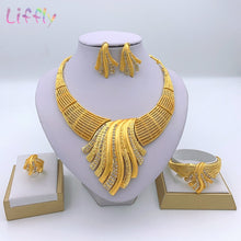 Load image into Gallery viewer, Indian Jewelry Sets Multi color Big Crystal Dubai Gold Jewelry Sets for Women Necklace Earrings