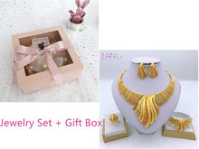 Load image into Gallery viewer, Indian Jewelry Sets Multi color Big Crystal Dubai Gold Jewelry Sets for Women Necklace Earrings