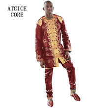 Load image into Gallery viewer, MEN SUIT EMBROIDERY DRESS FOR MEN TOP WITH PANTS DASHIKI