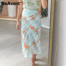 Load image into Gallery viewer, Zebra stripe women midi skirt high waist straight animal print female bottom skirt