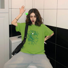 Load image into Gallery viewer, Fun Dragon Women T-shirt short sleeve clothes vegan Cotton