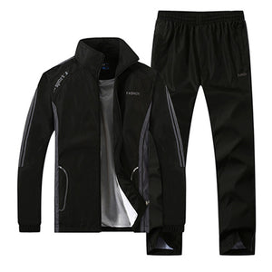 Men's Set Spring Autumn Men Sportswear 2 Piece Set Tracksuit Size L-5XL