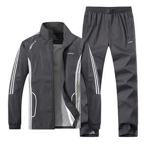 Men's Set Spring Autumn Men Sportswear 2 Piece Set Tracksuit Size L-5XL