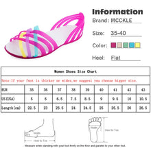 Load image into Gallery viewer, MCCKLE Women Jelly Shoes Rainbow Summer Sandals Female Flat Shoes Ladies Slip On Woman Candy Color Peep Toe Women&#39;s Beach Shoes