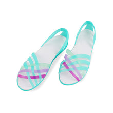 Load image into Gallery viewer, MCCKLE Women Jelly Shoes Rainbow Summer Sandals Female Flat Shoes Ladies Slip On Woman Candy Color Peep Toe Women&#39;s Beach Shoes