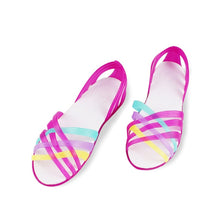 Load image into Gallery viewer, MCCKLE Women Jelly Shoes Rainbow Summer Sandals Female Flat Shoes Ladies Slip On Woman Candy Color Peep Toe Women&#39;s Beach Shoes