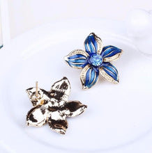 Load image into Gallery viewer, Austrian Crystal Enamel Flower Jewelry Sets Women African Costume Jewelry Maxi Necklace Earring Set XY-N404