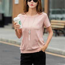 Load image into Gallery viewer, Soft Cotton Women Tops Tees Summer Short Sleeve T shirt
