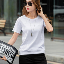 Load image into Gallery viewer, Soft Cotton Women Tops Tees Summer Short Sleeve T shirt