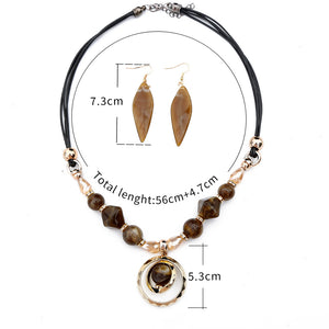 Jewelry Sets For Women Multi color Long Round Tassel Pendant Necklace Drop Earrings Sets Wedding Gift