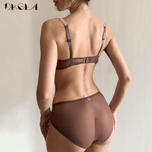 Load image into Gallery viewer, New Sexy Bra Panties Sets Plus Size Brassiere Ultrathin Underwear Set Transparent Bras Women Lace Lingerie Set Embroidery Brown