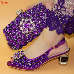 Italian Shoes and Bag Set African Wedding Shoe and Bag set Italy Shoe and Handbag Summer Set Women