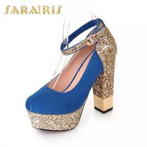 Bling Upper Pumps Shoes Women High Heels Sexy Party Wedding Bride Shoes Woman