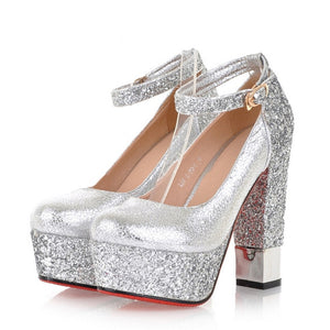 Bling Upper Pumps Shoes Women High Heels Sexy Party Wedding Bride Shoes Woman