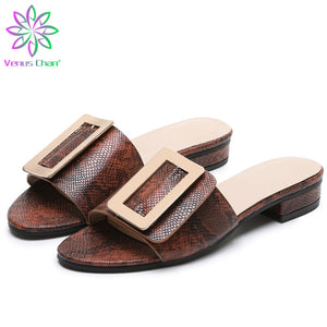 Coffee Color High Quality Low Square Heel Sandal for Women